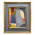 Contemporary Abstract "Periwinkle Blue" Oil Painting in Vintage Painted Frame For Sale