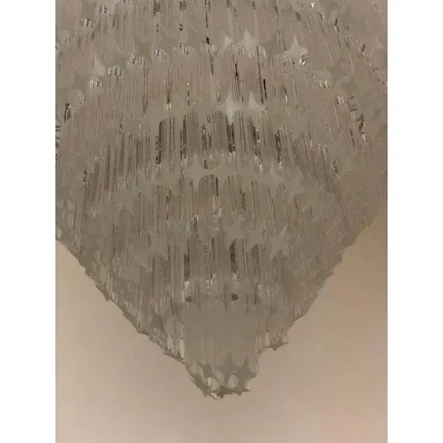 Early 21st Century Early 21st Century Murano Glass Transparent Quadriedo Cut Glass Chandelier For Sale - Image 5 of 11