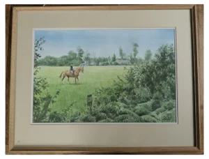 Desmond Walduck, Scene with Horse, 1980s, Ink & Watercolor