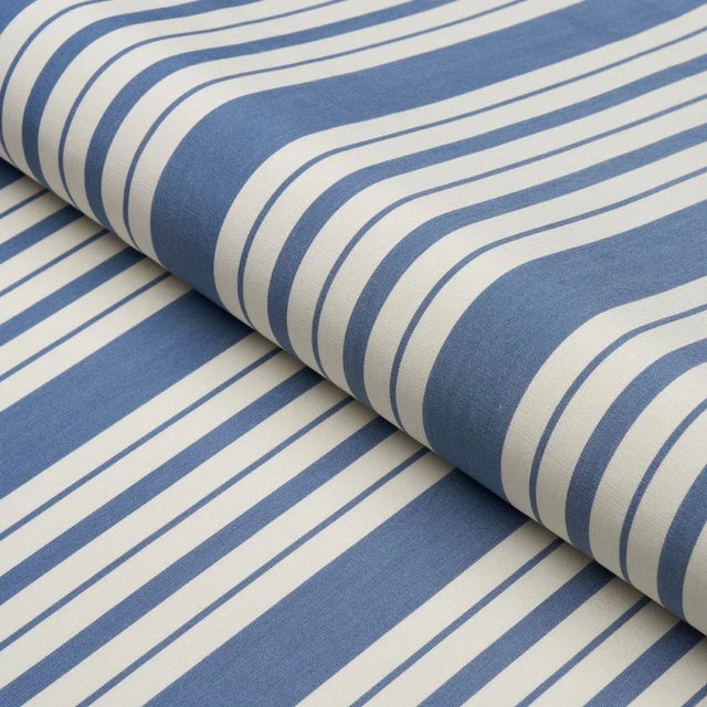 Schumacher Schumacher X Mark D. Sikes Markie Stripe Fabric In Indigo For Sale - Image 4 of 5