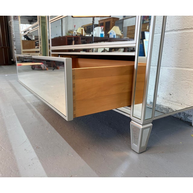 Hollywood Regency Style Mirrored Three- Drawer Dressers, A Pair For Sale - Image 13 of 17