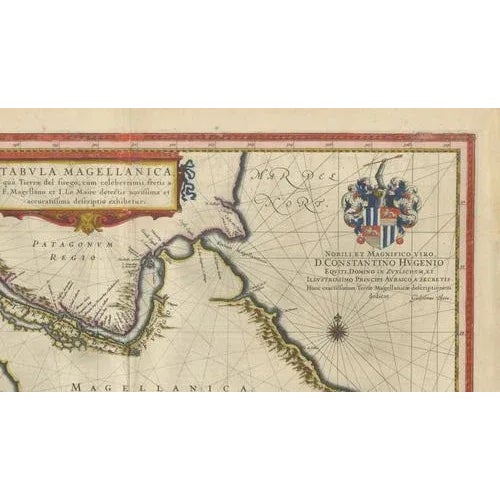 Strait of Magellan Map with Tierra Del Fuego from Blaeu, 1642 For Sale - Image 3 of 11