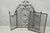 Antique Gothic Arts & Crafts Wrought Iron Scrolling Folding Fireplace Screen with Removable Screen. Circa Early 20th...