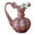 Vintage Signed Fenton Pink Iridescent Hand-Painted Pansy Pitcher For Sale
