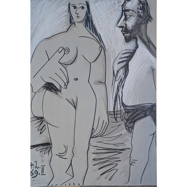 Pablo Picasso, Nude The Painter and His Model, 1972, Lithograph and Stencil For Sale - Image 6 of 10
