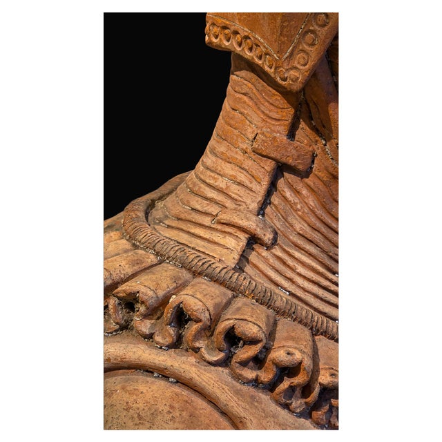Stone Bust of a Crusader, 19th Century, Terracotta For Sale - Image 7 of 10