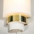 Metal Pair of Mid-Century Modernist Minimal Frosted Glass & Brass Sconces For Sale - Image 7 of 13