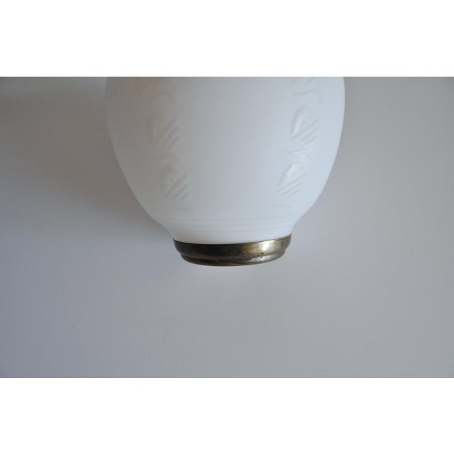 Gold Scandinavian Art Deco Opaline Glass Pendant Lamp, 1930s For Sale - Image 8 of 9