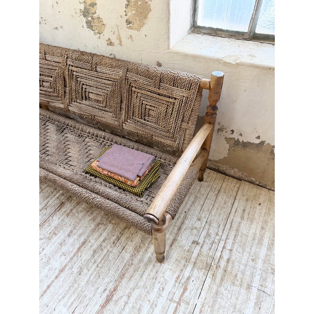 1950s Rope Bench by Adrien Audoux & Frida Minet, 1950s For Sale - Image 5 of 18