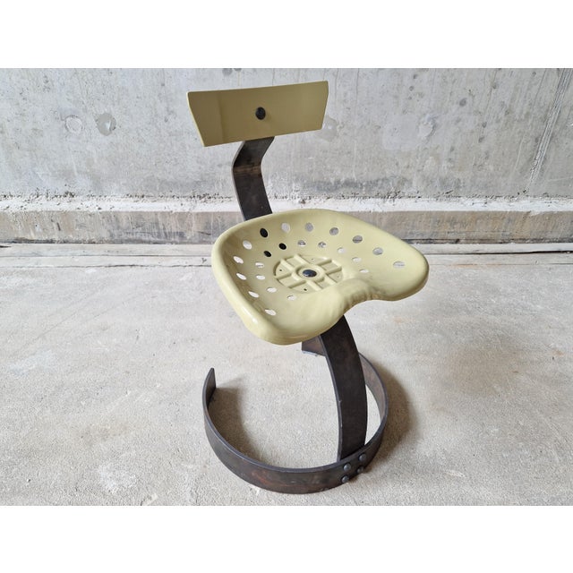 Postmodern Metal Tractor Seat Chairs, 1990, Set of 4 For Sale - Image 6 of 15