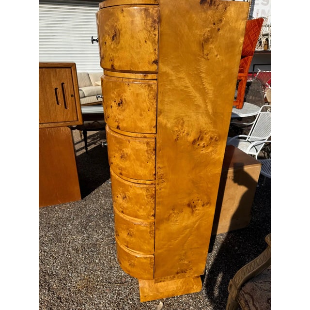 Wood Late 20th Century Art Deco Style Burl Wood 6 Drawer Chest For Sale - Image 7 of 7
