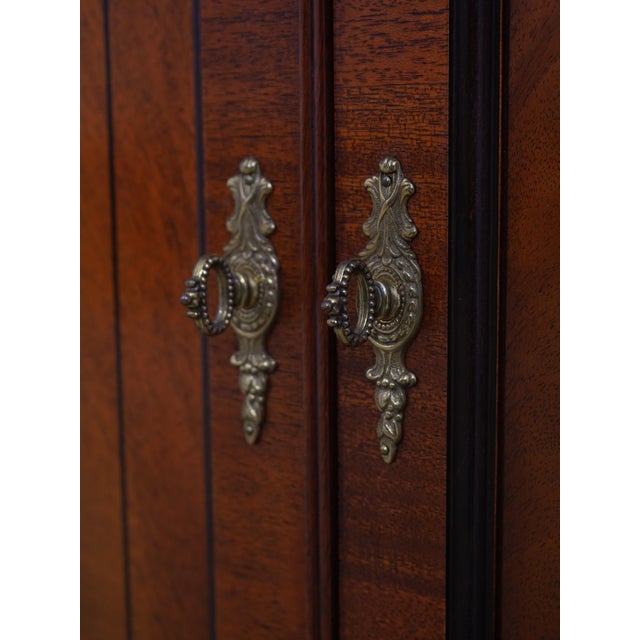 1990s Baker Neoclassical Mahogany Sideboard W. Ebonized Details For Sale - Image 12 of 18