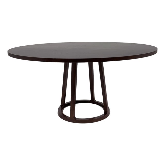 Baker 60" Oak Pedestal Dining Table For Sale