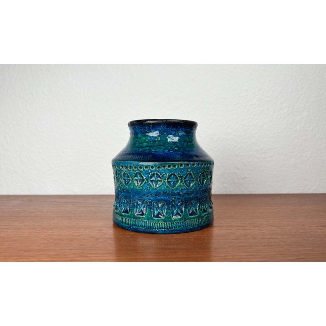 Mid-Century Modern Rimini Blu Pottery Vase by Aldo Londi for Bitossi, Italy, 1960s For Sale - Image 18 of 18