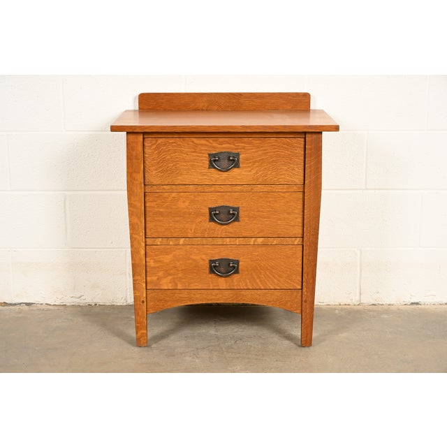 Stickley Mission Oak Arts & Crafts Nightstand or Bachelor Chest For Sale - Image 16 of 16