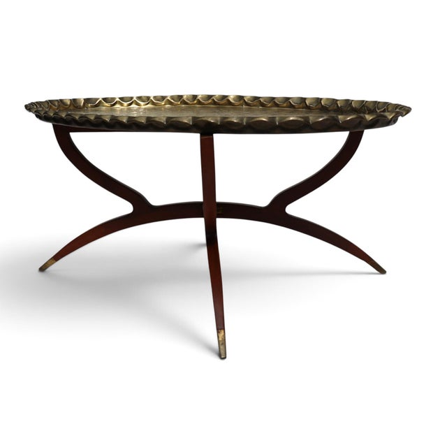 Islamic Ottoman with Brass Table Tray, 1950s For Sale - Image 12 of 18
