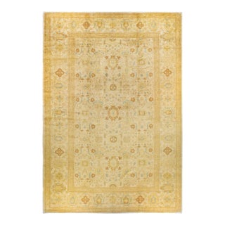 Eclectic, One-of-a-Kind Hand-Knotted Area Rug in Ivory, 12' 0" x 18' 1" For Sale