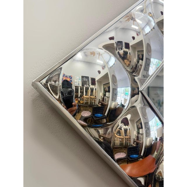 Turner Manufacturing Company 1960s-70s Silver Bubble Pop Art Frame Mirror, Turner Manufacturing For Sale - Image 4 of 7