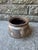 Brown Small Vintage Rustic Indian Brown Clay Pot With Custom Metal Ring For Sale - Image 8 of 9