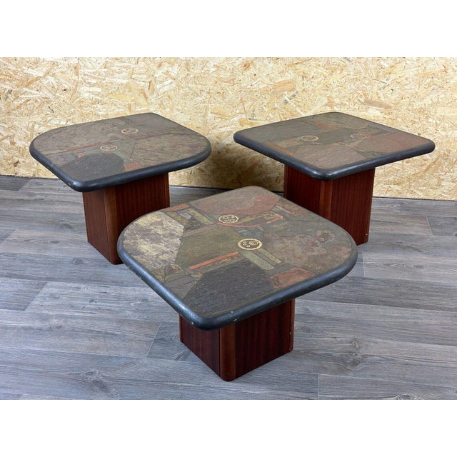 Brutal Coffee Tables with Mosaic by Paul Kingma for Kneip, 1980s, Set of 3 For Sale - Image 13 of 18