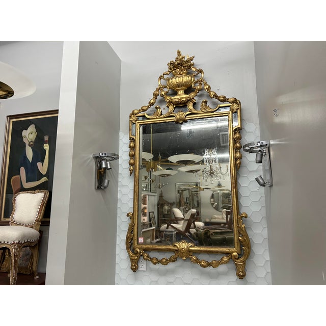 Large 18th Century French Louis XVI Giltwood Mirror For Sale - Image 10 of 11