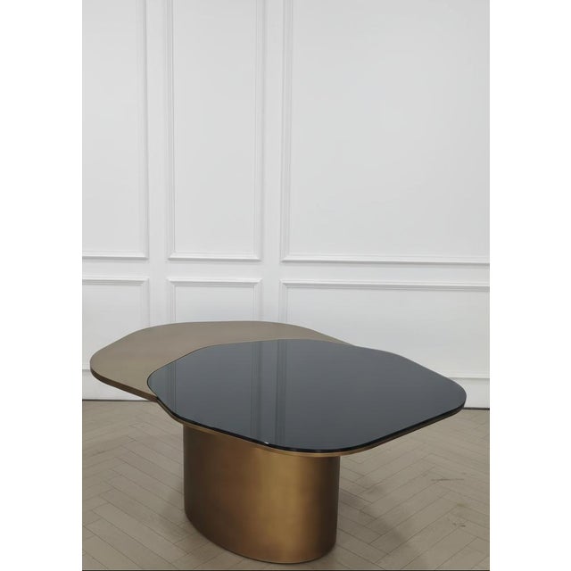 Modern 132" Irregular Shape Luxury Kaylee Dining Table in Brass For Sale - Image 10 of 11