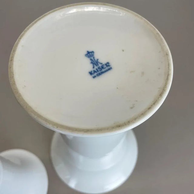 Op Art German White Porcelain Vases from AK Kaiser, 1970s, Set of 2 For Sale - Image 17 of 18