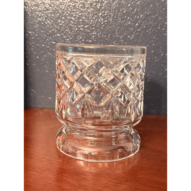 Vintage Crystal Cut Glass Biscuit - Cookie - Candy Jar - Pineapple Cut For Sale - Image 12 of 14