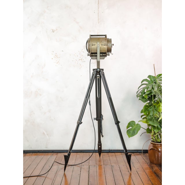 Industrial Tripod Theater Spotlight Floor Lamp from ADB Belgium, 1960s For Sale - Image 11 of 18