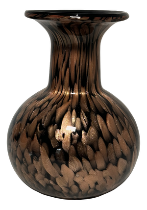 Black and Gold Murano Glass Vase, 1960s