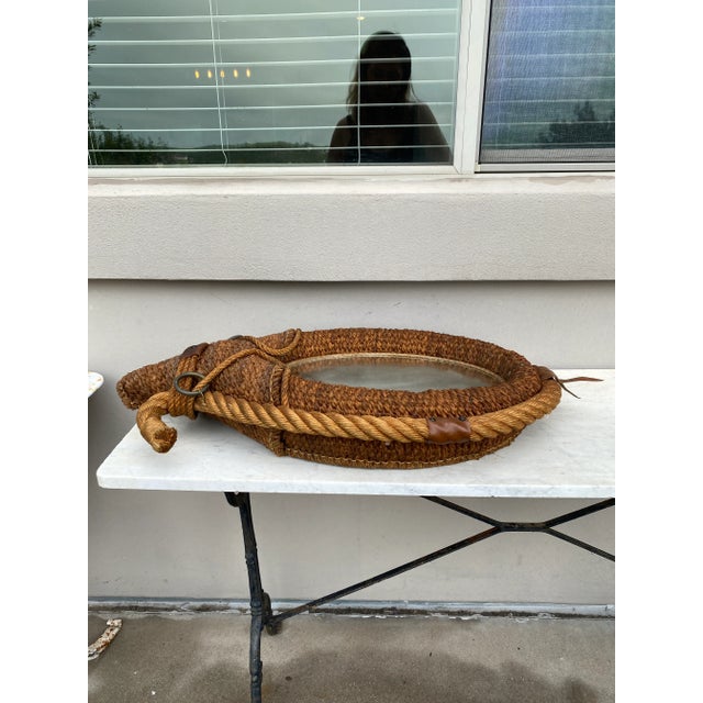 1960s Mid-Century Rope Horse Yoke Mirror Adrien Audoux and Frida Minet For Sale - Image 5 of 7
