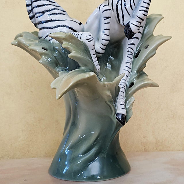 Franz Collection Jungle Beauties Safari Zebra Sculptural Porcelain Vase Fz00379 For Sale - Image 11 of 18
