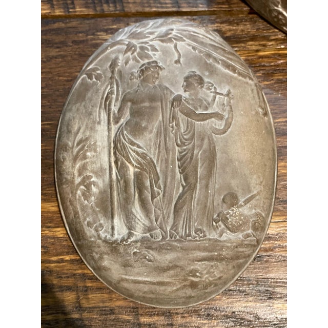 Late 19th century Grand Tour souvenir: Manifattura Di Signa terracotta lidded box depicting a classical motif of Dionysus...