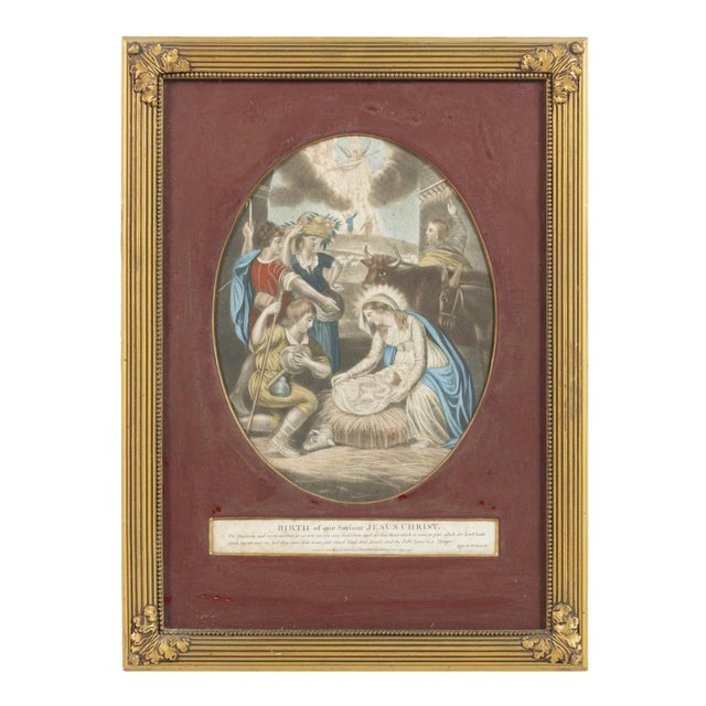 Birth of Our Jesus Christ, 19th Century, Engraving, Framed For Sale