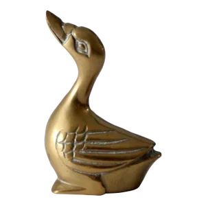 Mid Century Brass Duck Figurine