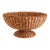 Vintage Woven Natural Fiber Pedestal Bowl Basket For Sale
