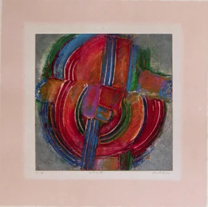 Abstract Monotype With Chine Colle and Embossing by Janet Jones, Aerial IV