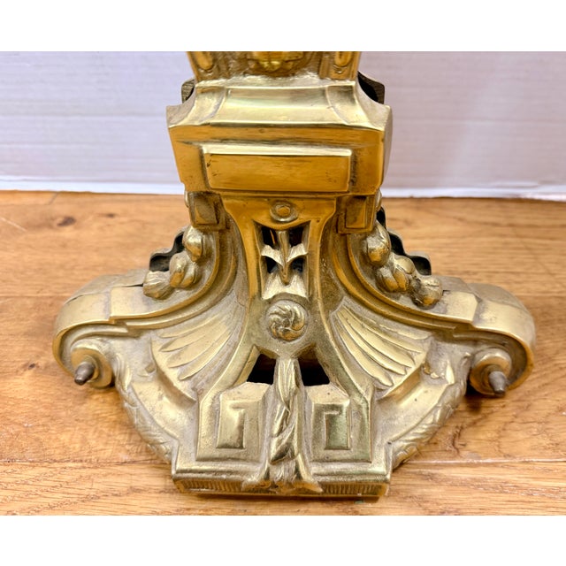 Vintage Folding Brass Peacock Fan Fireplace Screen For Sale - Image 4 of 6