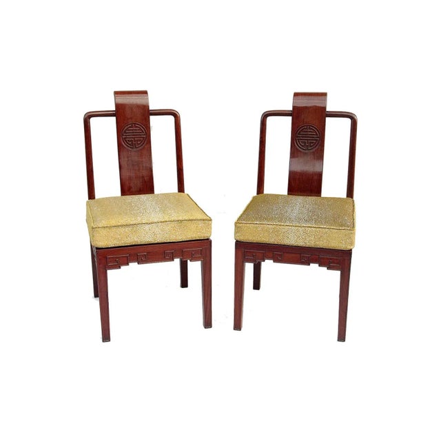 Set of Antique Chinese Style Mahogany Chairs For Sale - Image 9 of 10