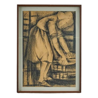 Perilli, Untitled, 1967, Charcoal, Framed For Sale