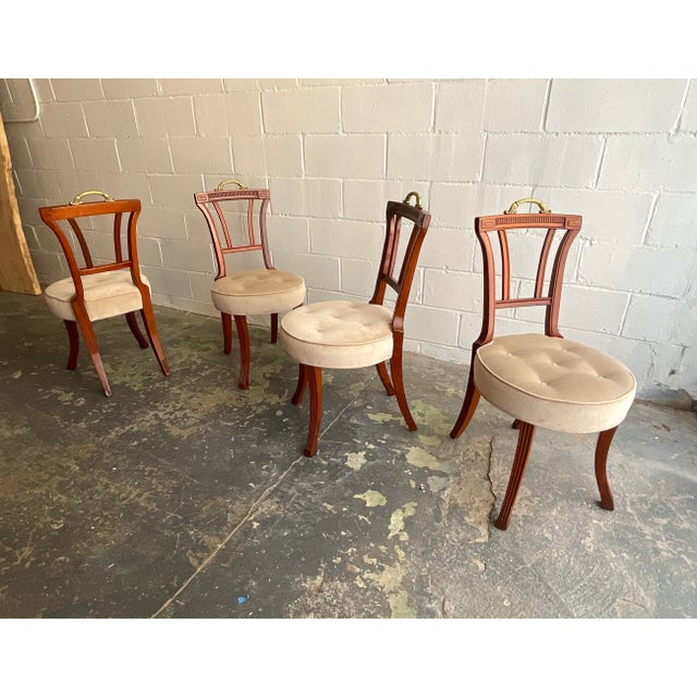 Antique Set of Four Carved Mahogany Grosfeld House Dining Chairs, 1940s For Sale In New York - Image 6 of 12