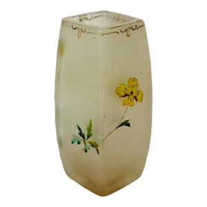 French Art Nouveau Enamel Glass Vase