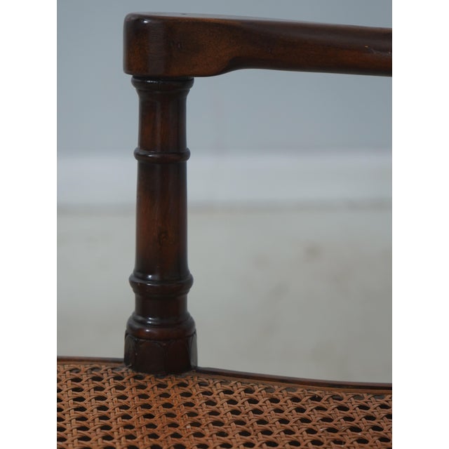 Theodore Alexander Regency Mahogany Brass Inlaid Cane Seat Bench For Sale - Image 9 of 18