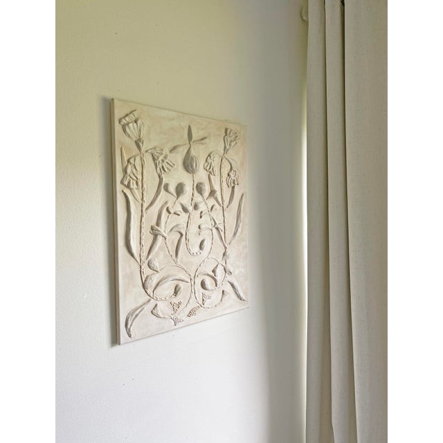 Taupe Plaster Botanical Flower Wall Art – Bas Relief by Tatiana Duperault Plaster Wabi Sabi Japandi Decor Modern Textured Artwork For Sale - Image 8 of 8