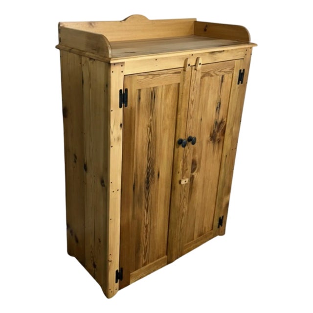 The Trenton Handcrafted Early American Tall Jelly Cabinet / Pie Safe in Centuries-Old Reclaimed Pine For Sale