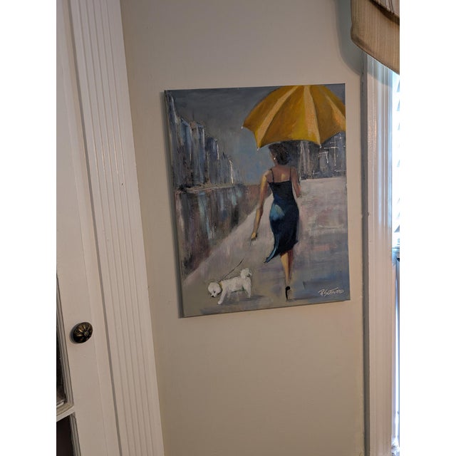 Contemporary Walking in the Rain - 16x20" Oil on Canvas For Sale - Image 3 of 5