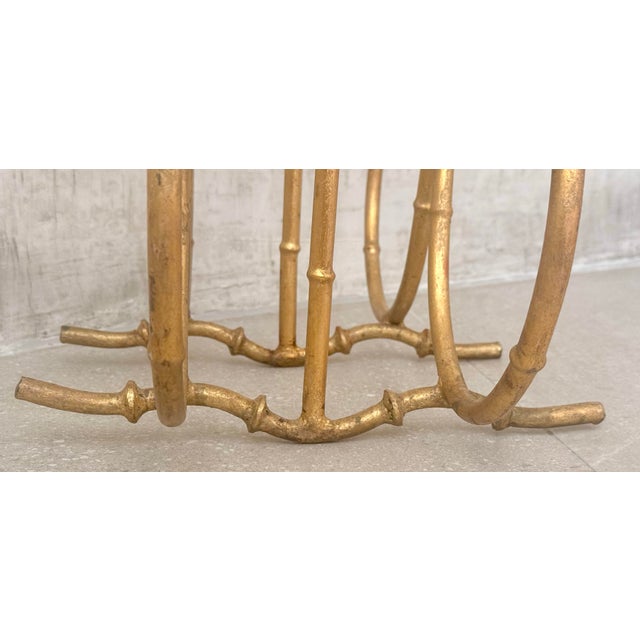 Vintage Hollywood Regency Style Gilt Faux-Bamboo Metal Magazine, Newspaper, Book Rack, Vinyl Record Holder, Circa 1950s For Sale - Image 9 of 12