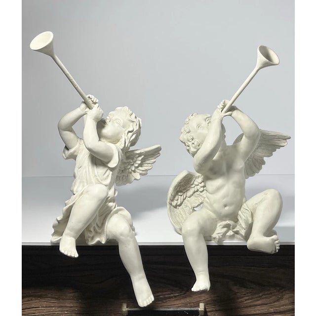 Good vintage condition. No damage, chips, or cracks. Trumpet is removable, inserts in and out. Height (Hanging Toe/Feet to...