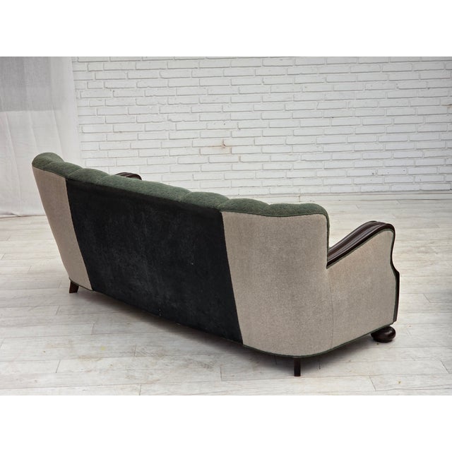 Danish 3-Seater Sofa in Furniture Wool and Oak Wood, 1960s For Sale - Image 14 of 18