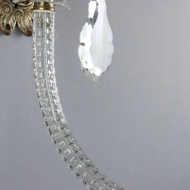 Glass Antique Wall Lamps in Glass, Italy, Set of 2 For Sale - Image 7 of 13